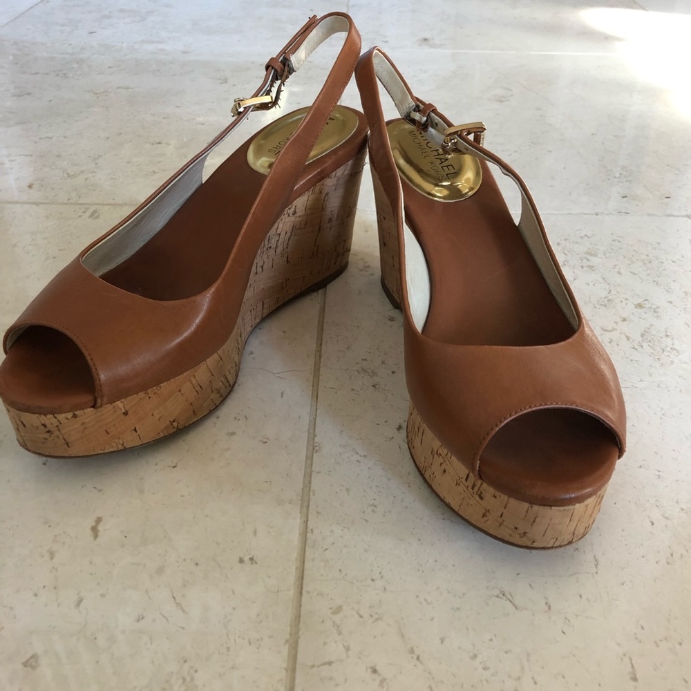Micheal Kors Leather and Cork Wedge Heel